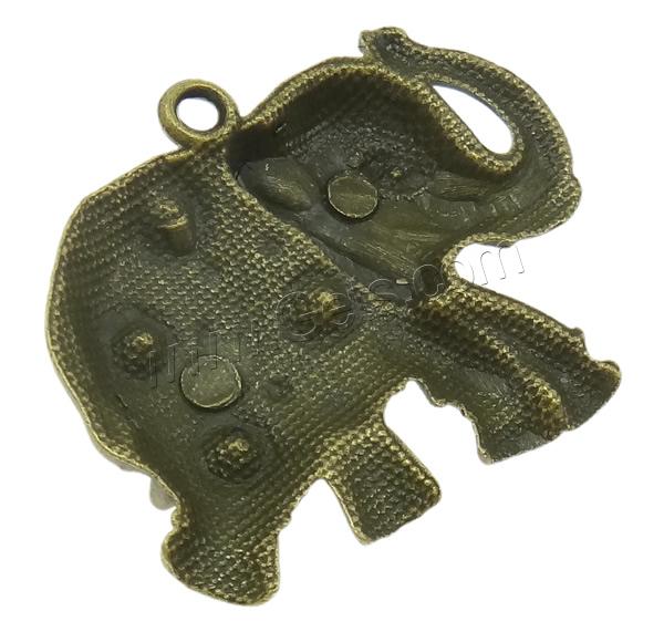 Zinc Alloy Animal Pendants, Elephant, plated, Customized & with rhinestone, more colors for choice, nickel, lead & cadmium free, 50x38x5mm, Hole:Approx 3mm, Sold By PC