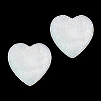 Cabochon de coquille blanche, coeur, dos plat Vendu par PC