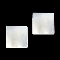 Cabochon de coquille blanche, cadre, dos plat Vendu par PC