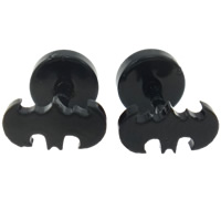 Pendientes Piercing de Oreja en Acero Inoxidable, hacha, iónico negro, 8x4x9mm, Vendido por Par