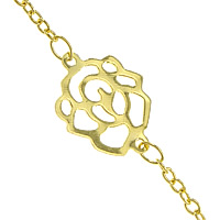 Handmade Brass Chain, Flower, plated 