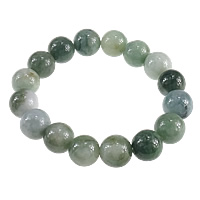 jadéite Bracelet à, jade, Rond, grade A, 13mm, Vendu par brin