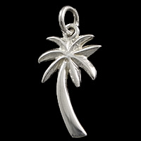 Sterling Silber Blume Anhänger, 925 Sterling Silber, Baum, plattiert, keine, 16x19x3mm, Bohrung:ca. 2.5mm, verkauft von PC