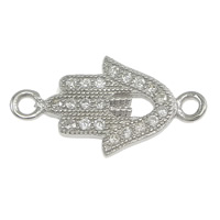 Zircon cubique Micro Pave Sterling connecteur Argent, argent sterling 925, main, Placage, pavé de micro zircon & boucle de 1/1, plus de couleurs à choisir Environ 1.5mm, Vendu par PC