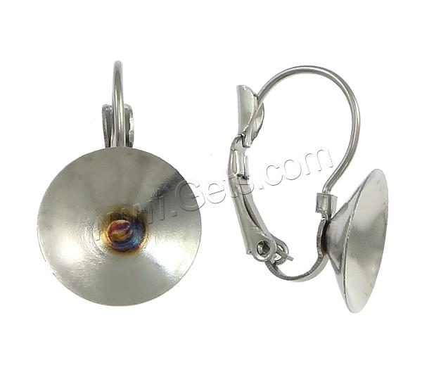 Stainless Steel Lever Back Earring Blank, different size for choice, original color, Sold By Pair