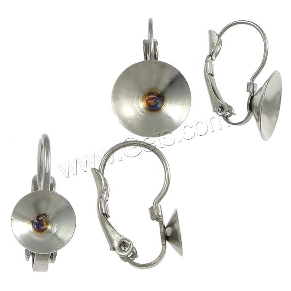 Stainless Steel Lever Back Earring Blank, different size for choice, original color, Sold By Pair