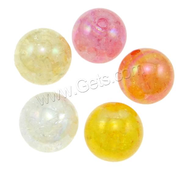 Plating Acrylic Beads, Round, AB color plated, different size for choice & ice flake, more colors for choice, Hole:Approx 1.5-3mm, Sold By Bag