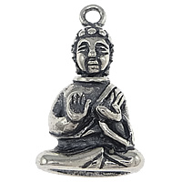 Bali Sterling Silber Anhänger, Thailand, Buddha, Bohrung:ca. 4.6mm, verkauft von PC