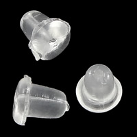 caoutchouc Barrel avec des puces d'oreille Nut, transparent Environ 0.8mm, Environ Vendu par sac