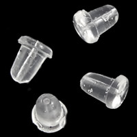 caoutchouc Barrel avec des puces d'oreille Nut, transparent Environ 0.8mm, Environ Vendu par sac