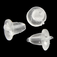 caoutchouc Barrel avec des puces d'oreille Nut, transparent Environ 0.8mm, Environ Vendu par sac