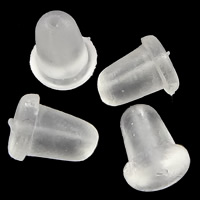 caoutchouc Barrel avec des puces d'oreille Nut, transparent Environ 0.8mm, Environ Vendu par sac