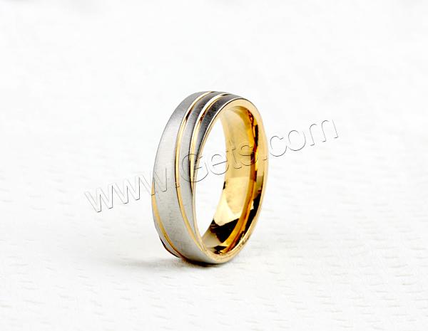 Stainless Steel Finger Ring, 316L Stainless Steel, plated, different size for choice & two tone, 6mm, Sold By PC