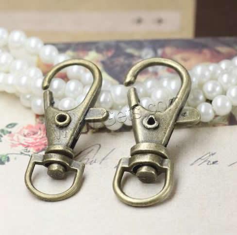 Iron Lobster Claw Clasp, antique bronze color plated, different size for choice, nickel, lead & cadmium free, 1000PCs/Bag, Sold By Bag