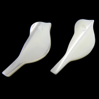 Abalorios de Nácar Blanca Natural, Pájaro, 15x6x2.5mm, agujero:aproximado 1mm, Vendido por UD