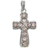 Zinc Alloy Cross Pendants, plated, with rhinestone nickel, lead & cadmium free Approx 