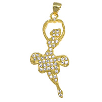 Cubic Zirconia Micro Pave Brass Pendant, Girl, plated, micro pave 49 pcs cubic zirconia Approx 