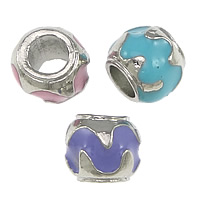 Enamel Zinc Alloy European Beads, Drum, plated, without troll nickel, lead & cadmium free Approx 5mm 