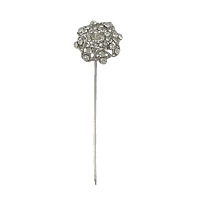 Hair Stick, Zinc Alloy, platinum color plated, with rhinestone, lead & cadmium free 