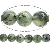 Pierre raisin naturelle, Prehnite nature, Rond, 8mm pouce Vendu par brin