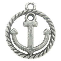 Zinc Alloy Ship Wheel & Anchor Pendant, plated, nautical pattern Approx 1.5mm, Approx 