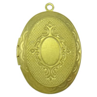 Brass Locket Pendants, Flat Oval, plated Approx 1.5mm, Inner Approx 