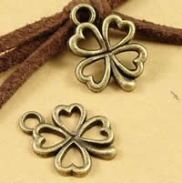 Zinc Alloy Clover Pendant, Four Leaf Clover, antique bronze color plated, nickel, lead & cadmium free Approx 1.5-2.5mm 