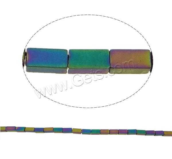 Non Magnetic Hematite Beads, Rectangle, plated, different size for choice, more colors for choice, Hole:Approx 1mm, Length:Approx 14.5 Inch, Sold By Strand