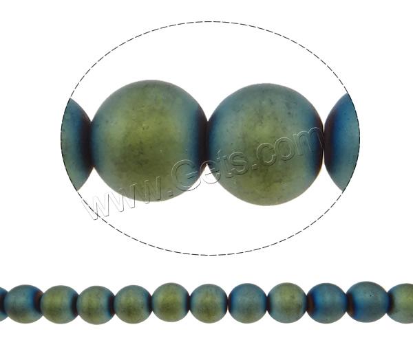 Perles hématite non-magnétique, hématite non magnétique, Rond, normes différentes pour le choix & givré, bleu, Trou:Environ 2mm, Longueur:Environ 15.7 pouce, Vendu par brin