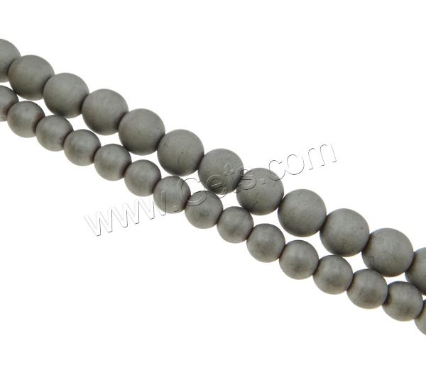 Las Perlas De Hematites Sin Magnético, Hematita no magnética, Esférico, diverso tamaño para la opción & glaseado, gris, agujero:aproximado 2mm, longitud:aproximado 15.7 Inch, Vendido por Sarta