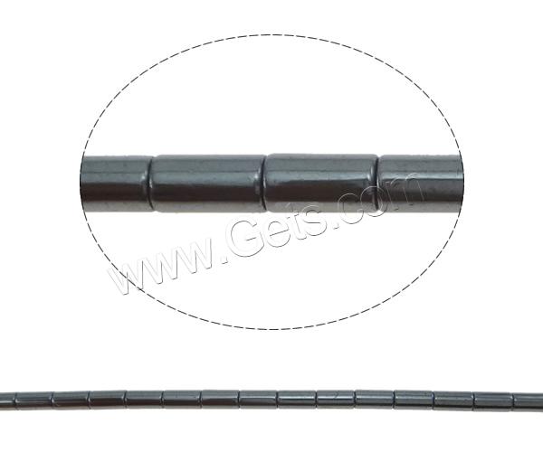 Perles hématite non-magnétique, hématite non magnétique, tube, normes différentes pour le choix, noire, Trou:Environ 1mm, Longueur:Environ 15.7 pouce, Vendu par brin