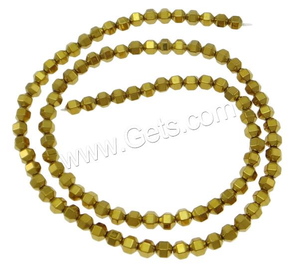 Las Perlas De Hematites Sin Magnético, Hematita no magnética, Tambor, chapado en color dorado, diverso tamaño para la opción, agujero:aproximado 1mm, longitud:aproximado 15.7 Inch, Vendido por Sarta