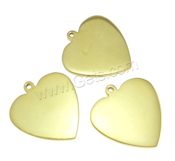 Stainless Steel Tag Charm, Heart, gold color plated, laser pattern & Customized, nickel, lead & cadmium free, 18x18.5x1.5mm, Hole:Approx 1mm, 10PCs/Bag, Sold By Bag