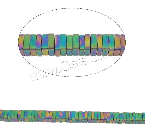 Las Perlas De Hematites Sin Magnético, Hematita no magnética, Cuadrado, chapado, diverso tamaño para la opción, más colores para la opción, agujero:aproximado 1mm, longitud:aproximado 15.5 Inch, Vendido por Sarta