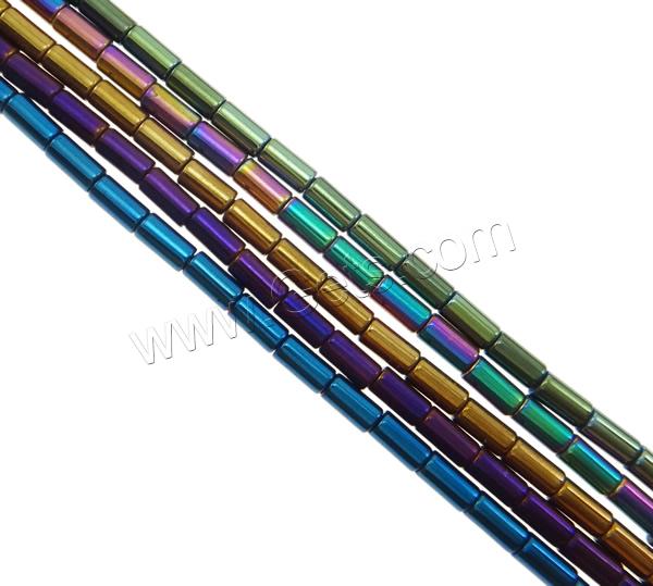 Non Magnetic Hematite Beads, Column, plated, different size for choice, more colors for choice, Hole:Approx 1mm, Length:Approx 15.5 Inch, Sold By Strand