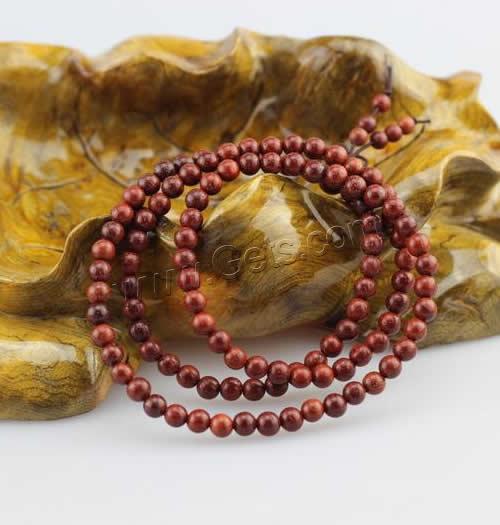 108 Abalorios Mala, Indonesia lobular Rosewood, con Cuerda elástica de nylon, Esférico, longitud diferente para la opción & La joyería budista & diverso tamaño para la opción, 20Strandsfilamento/Grupo, Vendido por Grupo