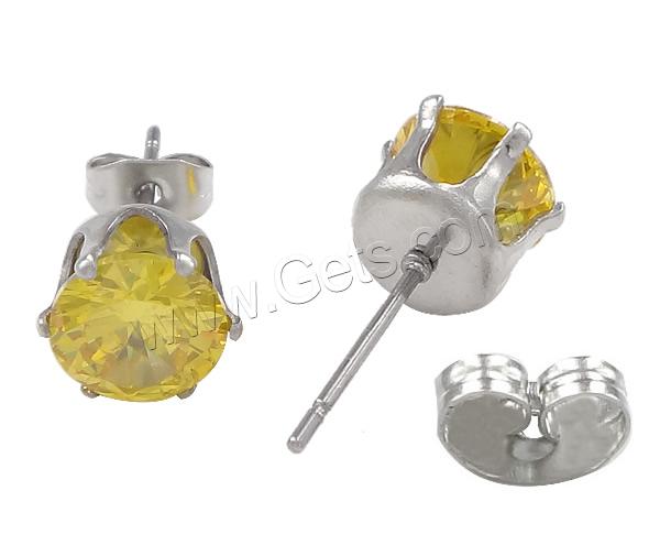 Stainless Steel Rhinestone Stud Earring, plated, different size for choice & with rhinestone, more colors for choice, Sold By Pair