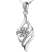 Pendentifs en strass argent , argent sterling 925, Plaqué de platine, avec strass, transparent Environ 3-8mm Vendu par lot