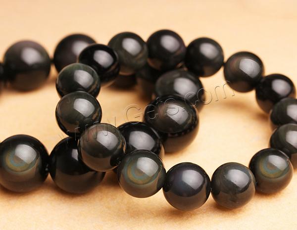 Negro Obsidiana pulsera, Obsidiana Negra, Esférico, diverso tamaño para la opción, Vendido por Sarta