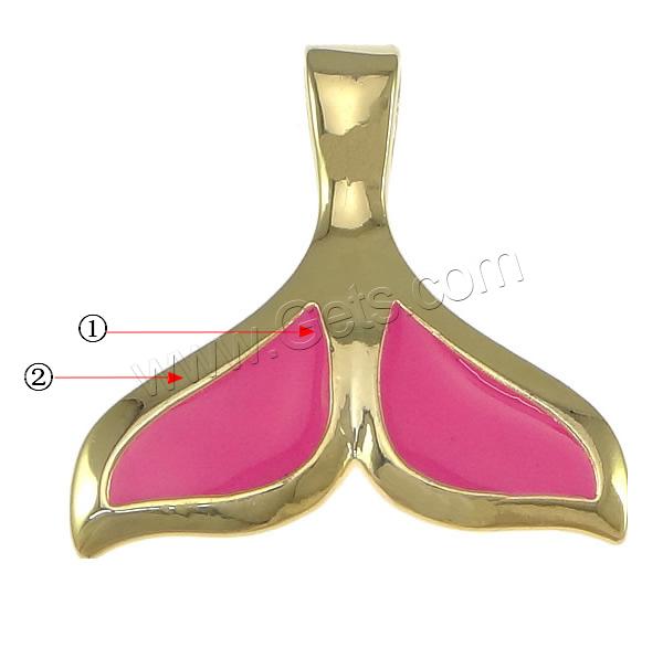 Эмаль латунь подвески, Латунь, Листок, Другое покрытие, эмаль, Много цветов для выбора, не содержит никель, свинец, 26x25x6mm, отверстие:Приблизительно 3x5mm, продается PC