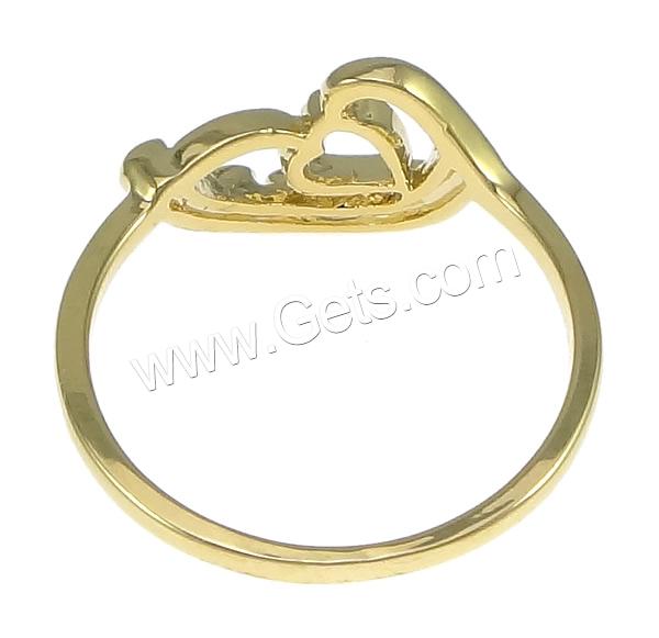 Anillo de dedo de latón, metal, Corazón, chapado, diverso tamaño para la opción, más colores para la opción, libre de níquel, plomo & cadmio, 10mm, Vendido por UD