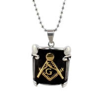 Stainless Steel Pendants, Rectangle, plated, freemason jewelry & epoxy gel Approx 2-7mm 