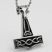 Stainless Steel Pendants, Hammer of Thor, blacken Approx 4-10mm 