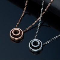 チタンジュエリーネックレス, チタン鋼, ドーナツ型, メッキ, 楕円形の鎖, 無色, 14mm, 長さ:約 17 インチ, 売り手 ストランド