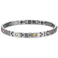 Acier inoxydable santé Bracelets, acier inoxydable 316L, avec hématite magnétique, hygiéniques & avec strass, couleur originale, 5mm Environ 8 pouce Vendu par sac