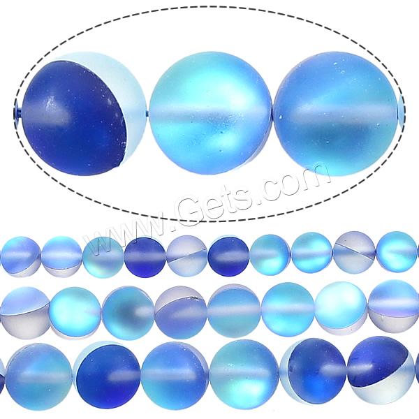 Glass Beads, Round, plated, different size for choice & frosted, Hole:Approx 1mm, Sold By Strand