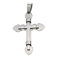 Stainless Steel Cross Pendants, original color Approx 