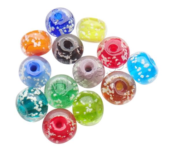 Abalorios de Cristal de Murano Brillantes, Toroidal, hecho a mano, diverso tamaño para la opción & luminoso, más colores para la opción, agujero:aproximado 1.5mm, 1000PCs/Bolsa, Vendido por Bolsa