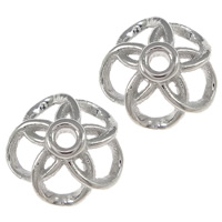 Tapa de abalorio de plata del rey, plata de ley 925, Flor, chapado, hueco, más colores para la opción, 8x8x3mm, agujero:aproximado 1mm, Vendido por UD