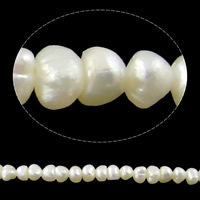 Perle comme Pommes de terre perles d'eau douce, perle d'eau douce cultivée, pomme de terre, naturel, blanc, grade A, 2.8-4mm Environ 0.8mm Environ 15 pouce, Vendu par brin